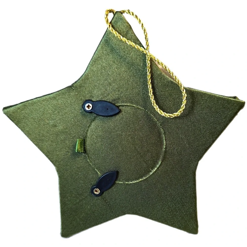 VTG Kirkland's Set of 3‎ Beaded Christmas Star Ornament Frames Gold Red Green